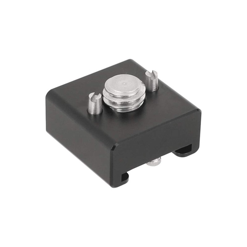 CAMVATE 3/8"-16 Cold Shoe Mount Adapter with Positioning Pins Compatible