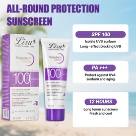 SPF 100 Sun Block, Broad Spectrum UV Protection Sunscreen for Face & Body, Water & Sweat Resistant, Refreshing Formula for Long-Lasting Defense Against Sun Damage, For All Skin Types