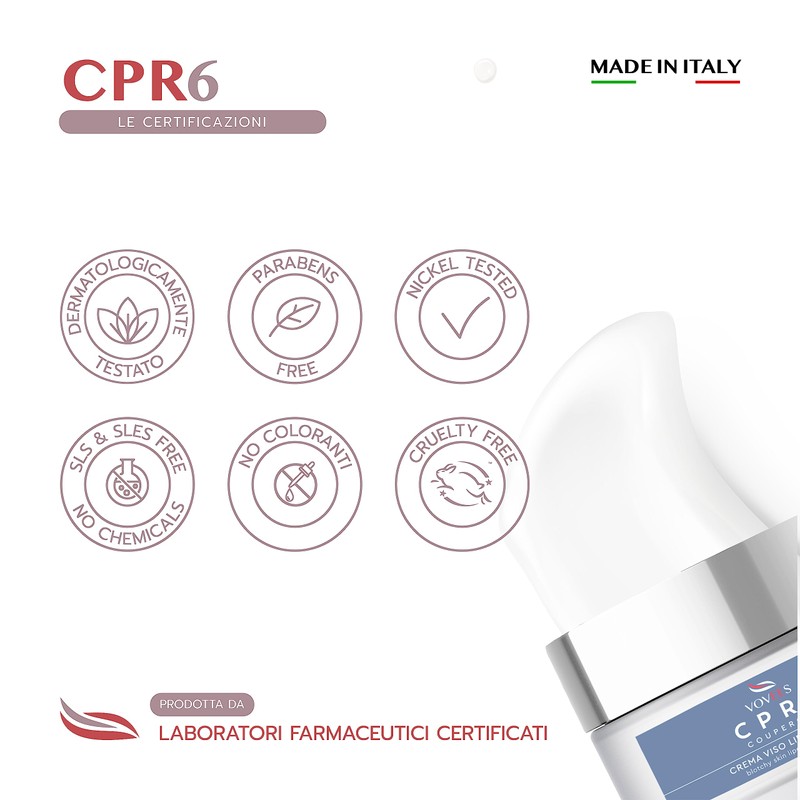 VOVEES CPR6 Face Cream Couperose Rosazea Anti Redness 6 Natural