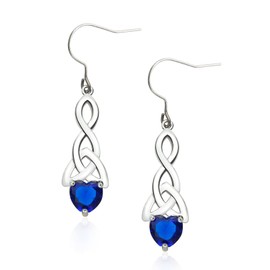 Pure Titanium Earring Hook For Sensitive Ear Fashion Jewelry Infinity Celtic Good Luck Knot Heart April Birthstone Deep Blue Crystal Drop Earrings For Women