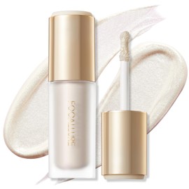 FOCALLURE Shimmer Liquid Highlighter, Smooth Cream Formula and Non-greasy Finish,Delivers a Natural Glow, Long Lasting Illuminator Highlighter Face Enhancing Makeup,Yes To Heaven