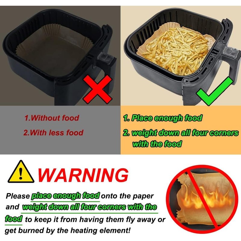 AL-FAHMI Disposable Paper Liner Non-Stick Paper Liners Air Fryer Liners