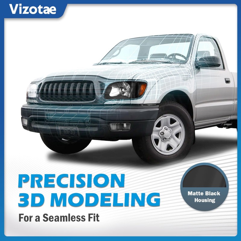 Vizotae Headlights Assembly for 2001-2004 Toyota Tacoma Halogen Headlamp Replacement,