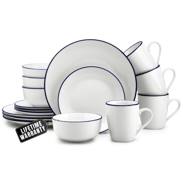 Zulay Kitchen Icon Porcelain Dinnerware Set, Service For 4 -