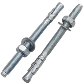 SKIR'CO (Pack of 4) Galvanised Wedge Anchors M8 x 100 mm Metal Dowel Anchor Bolts Masonry Anchor Concrete Anchors