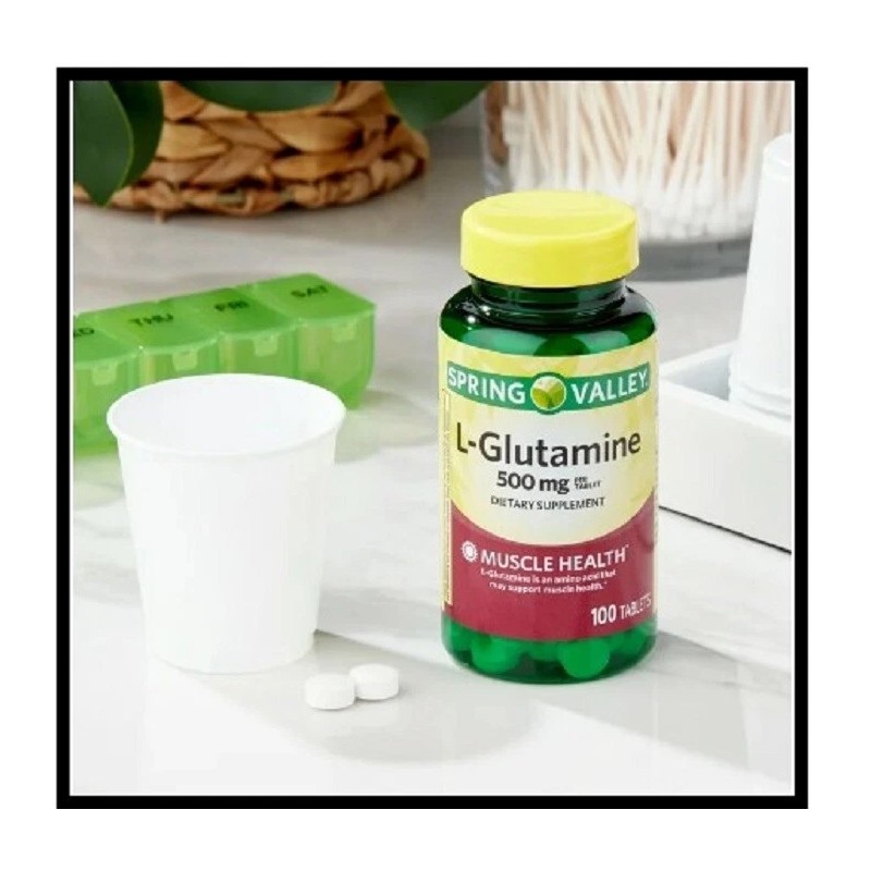 Spring Valley L-Glutamine Tablets Dietary Supplements, 500 mg, 100 Count