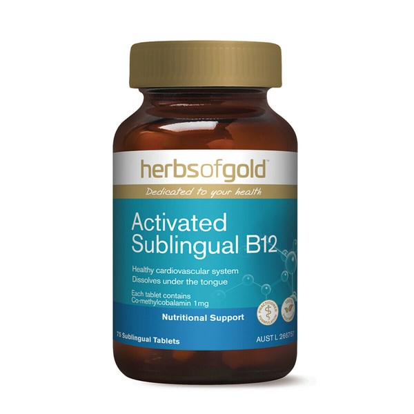 2 x 75 tablets HERBS OF GOLD Activated Sublingual B12 150 tablets