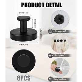 Zaxiva saugnapf haken extra stark, No-Drill saughaken für Badezimmer Küche Glasspiegelfliese, 6 Stück wiederverwendbare und abnehmbare haken selbstklebend für Duschhängetücher