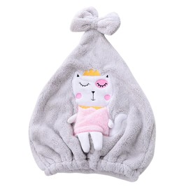 Healeved Bathroom Essential Hat Hair Drying Headcloth Absorbent Hair Towel Made of Fleece