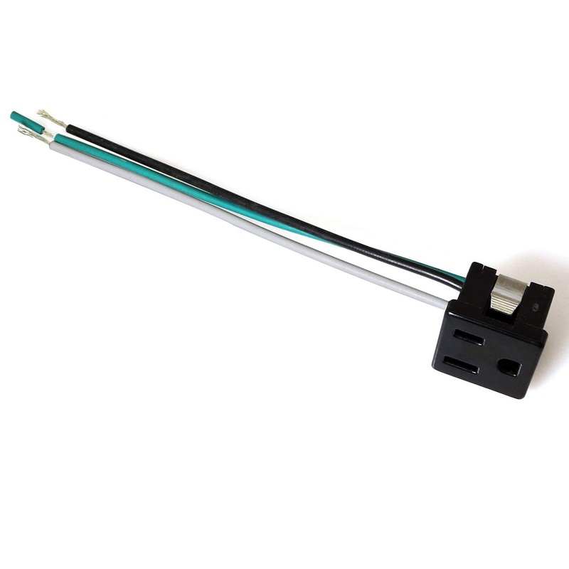 Longdex 3-Wire Outlet 15A 125V Black Snap-in Grounding Receptacle with