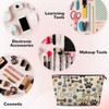 Dog Paw Prints Bones Travel Toiletry Bag for Women and