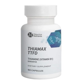 Objective Nutrients Thiamax Vitamin B1 (Thiamine TTFD) Capsules, 100mg, 60 Count