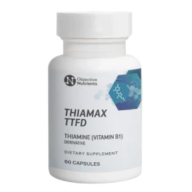 Objective Nutrients Thiamax Vitamin B1 (Thiamine TTFD) Capsules, 100mg, 60 Count