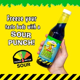 TOXIC WASTE Blue Raspberry Sour Snow Cone Syrup - Makes 6 servings - 12 oz bottle of flavor - Made in USA - Nut, Soy, Dairy Free, Flavor Fluffy or Crunchy Snow Cones by Hawaiian Shaved Ice