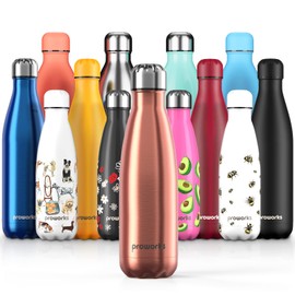 Proworks Stainless Steel Drinking Bottle, 24 Hours Cold and 12 Hours Hot, Premium Vacuum Water Bottle, Insulated and Perfect for Sports, Running, Cycling, Yoga, Hiking & Camping, 500 ml / 750 ml / 1 Litre, Copper, 350ml
