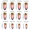 Almond Tip False Nails - Press On, Medium Black French,