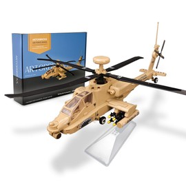 ArtorBricks AH-64 Apche Airplane Military Building Set with Display Stand - 183Piece Model Kit for Adults, Collectors & Hobbyists