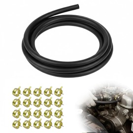 5 mm Petrol Hose Fuel Line Kit 2.4 m with 20 Hose Clamps, Durite Essence Gasoil Return Line for Motorcycle, Lawn Mower, Scooter, Generator, Universal Set