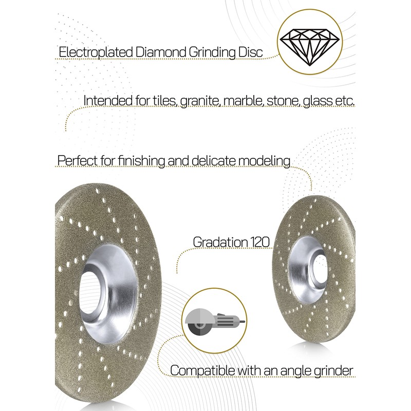 RECKNEY 115mm Electroplated Diamond Grinding Disc Wheel Disc Polishing Tool