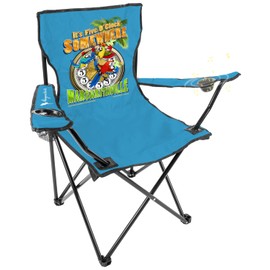 Sakar Margaritaville Folding Tailgate Chair with Wireless Bluetooth Speaker, Beach Chair with Waterproof Wireless Speakers, 5 Hour Playback Time, 20 Foot Bluetooth Range, Cup Holder, Standard