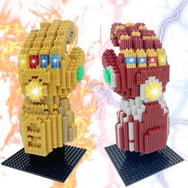 JESGO Infinity Gauntlet Nano Gauntlet Building Set, Iron Hero & Destroyer Model with Infinity Stones, Collectible Memorabilia Decoration, Gift Idea for Adults & Teens(1991PCS)