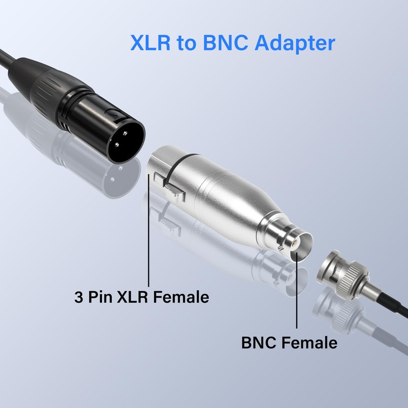 QINJOOELC XLR to BNC Adapter XLR 3 Pin Female to