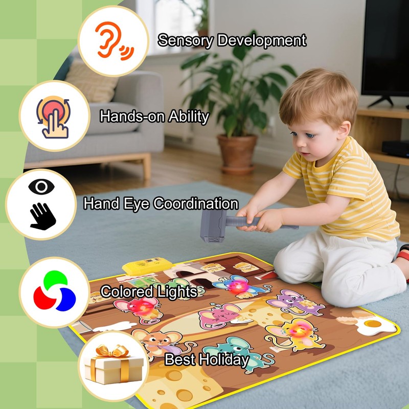 Whack a Mole Game, Interactive Constructive Smack Moles Game Playmat