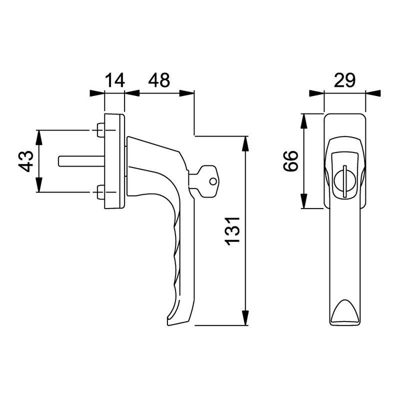 HOPPE Duraplus London Window Handle in Aluminium Bronze / Lockable