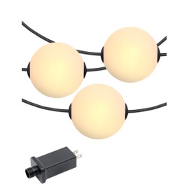 Brightech Orb Outdoor Indoor String Lights - Frosted Lantern LED String with 10 Weatherproof Globe Lights - Plug in Commercial Grade Light Strand for Patio, Porch, Garden, Café - 30 Ft, Black