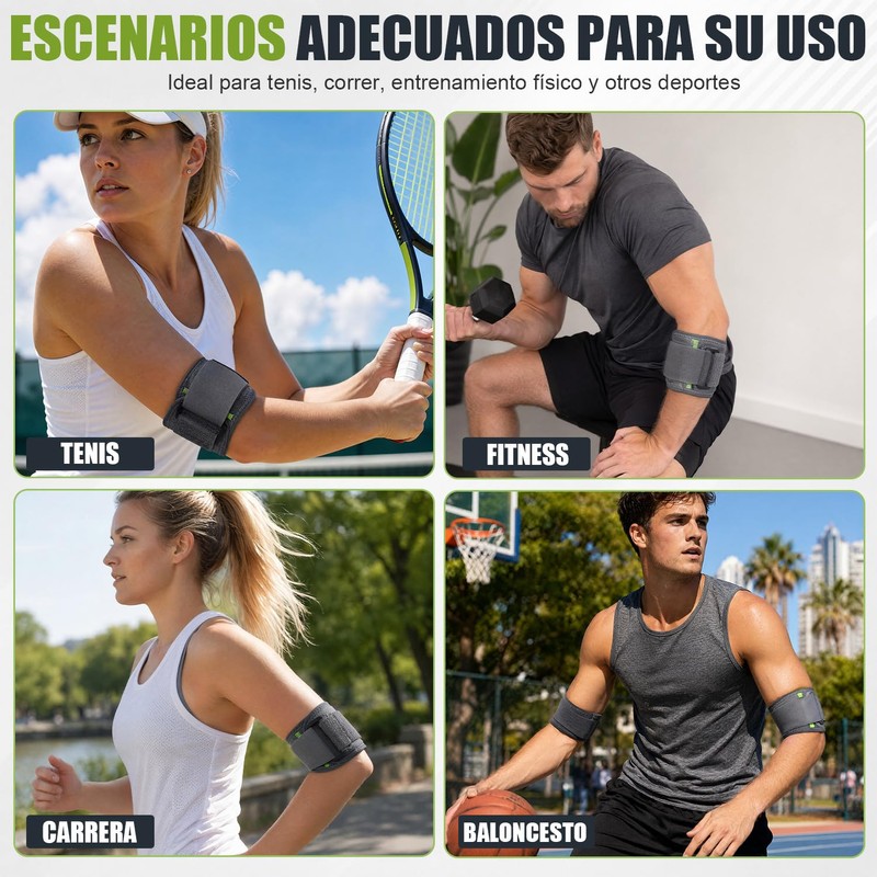 2 PCS Codera Ajustable, Codo de Tenista, Codera para Tendinitis,