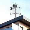 Metal Weather Vane Black Cute Animal Design Sturdy Durable Decorative