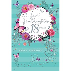 For You Great Granddaughter 18 18th Today Happy Birthday Card Lovely Verse