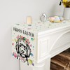 GPGHE Happy Easter Table Runner Golden Doodle Dog Eggs Flowers