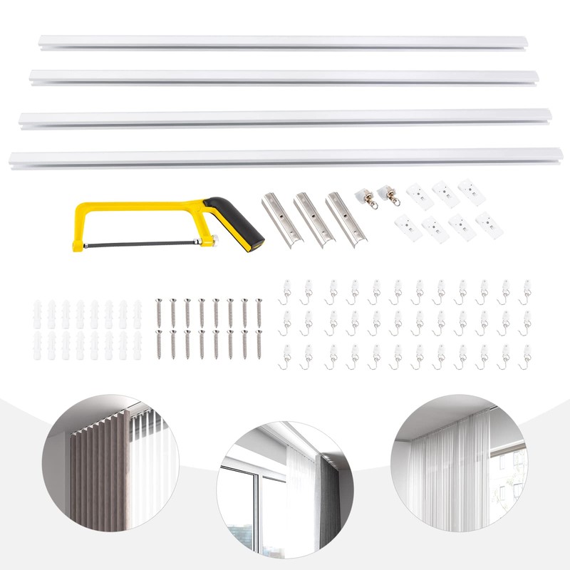 YIYIBYUS Curtain Track Kit With Hooks, Ceiling Mount Curtain Track