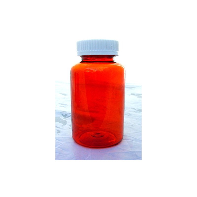 10 PILL BOTTLES HERB POTS HOMEOPATHY STORAGE CLEAR BROWN PLASTIC