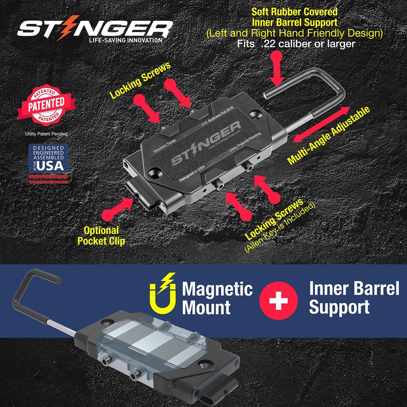 Stinger U2 Gun Magnet Mount, Magnetic Gun Mount Holster with