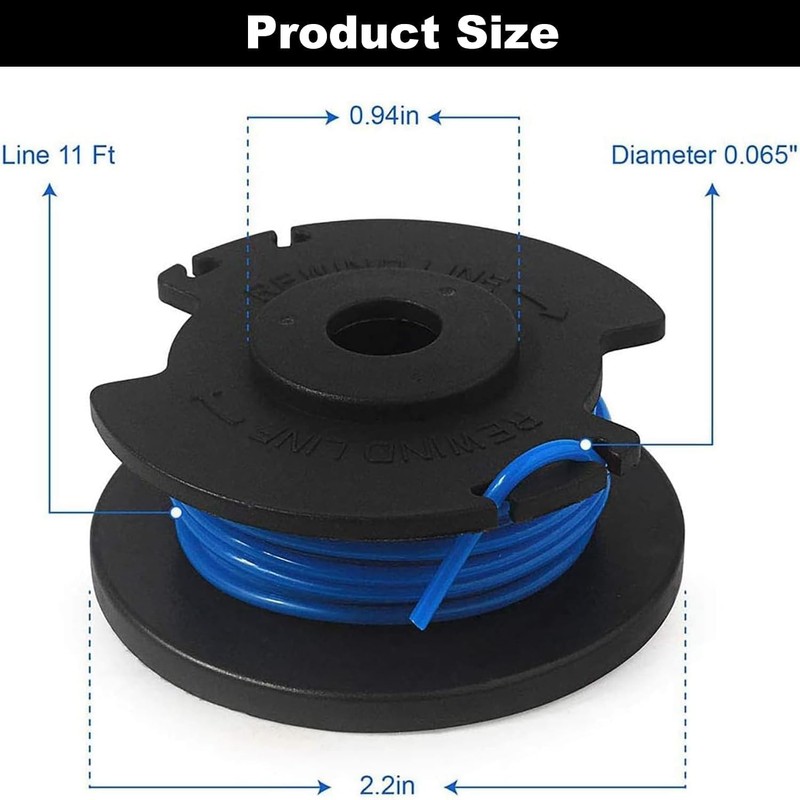 6 Pack String Trimmer Spool Replacement for Ryobi One Plus