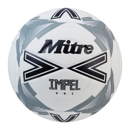 Mitre Impel One Level Training Football Soccer Ball White/Black/Grey - Size 4