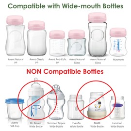 Maymom - Tapas sólidas de viaje con anillo de sellado compatible con Avent Bottle; tapa de repuesto para anillo de tornillo de botella natural Avent y disco de sellado; apto para polipropileno