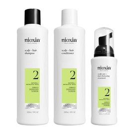 Nioxin Kit de prueba de cuidado del sistema de cabello, sistema 3 unidades, Kit de prueba de cuidado del sistema capilar Nioxin, Sistema 2 (Cabello fino / Adelgazamiento progresivo)