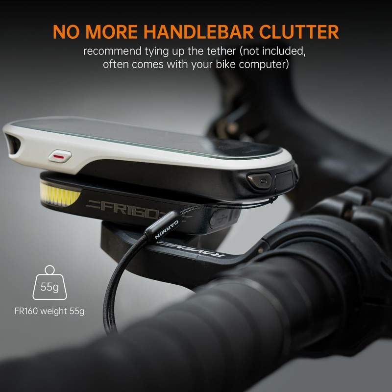 RAVEMEN FR160 Bicycle Light Compatible with Garmin/COOSPO/XOSS (Wahoo with QTM01)