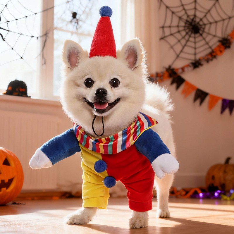 Yoption - Disfraz de payaso para perro, Halloween, Navidad, divertida