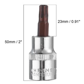 QUARKZMAN 3/8" Drive x T35 Torx Bit Socket, S2 Steel Bits, CR-V Sockets 2" Length (For Hand Use Only) Pack of 2