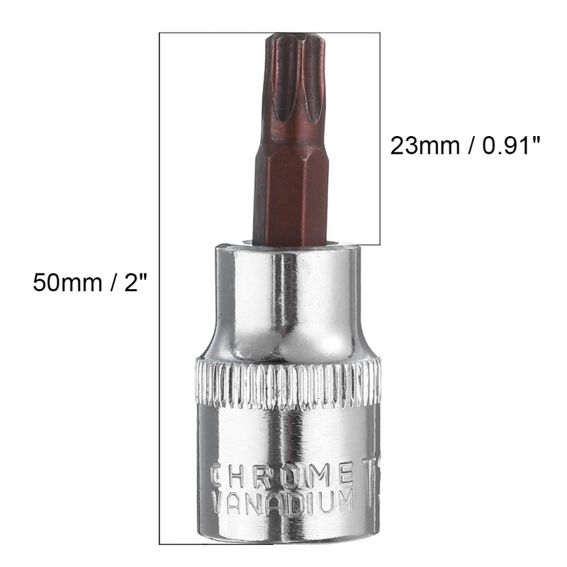 QUARKZMAN 3/8" Drive x T35 Torx Bit Socket, S2 Steel