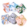 6pcs Baby Cloth Diaper Newborn Cute Pattern Waterproof Adjustable Breathable