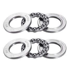 sourcing map 2pcs 51103 Axial Ball Bearings 17 mm x 30 mm x 9 mm Chrome Steel Single Direction