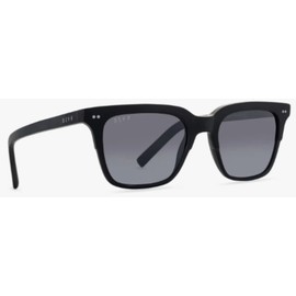 DIFF Eyewear Billie Matte Black + Blue Gradient Flash Polarized Lens Sunglasses
