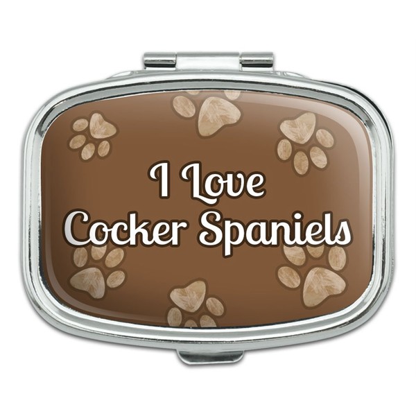 Rectangle Pill Case Trinket Gift Box I Love Heart Dogs A-C - Cocker Spaniels