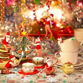 Christmas Confetti Foil Confetti Snowflakes Pentagram Santa Claus Reindeer Christmas Tree Merry Christmas Table Decoration for Christmas New Year Christmas Confetti, 60 g