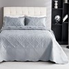 Cmfshape Oversize King Bedspread 120"x120",3 Piece California King Quilt,Lightweight Silver